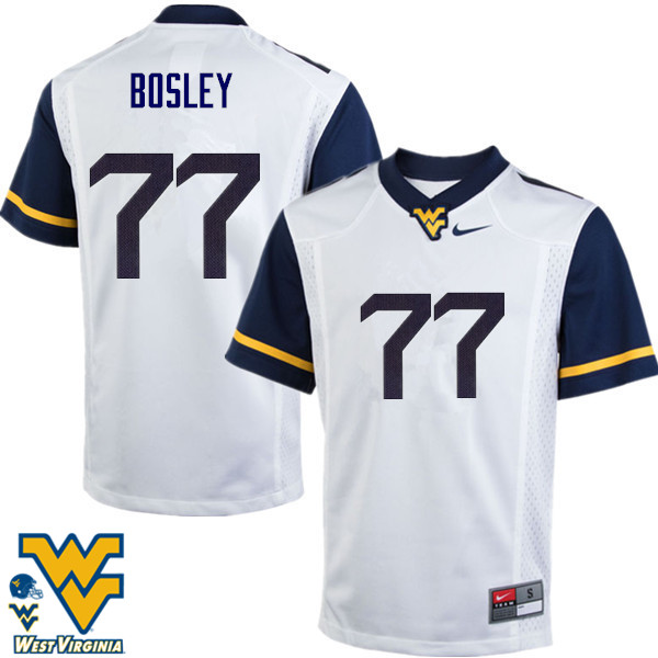 Men #77 Bruce Bosley West Virginia Mountaineers College Football Jerseys-White